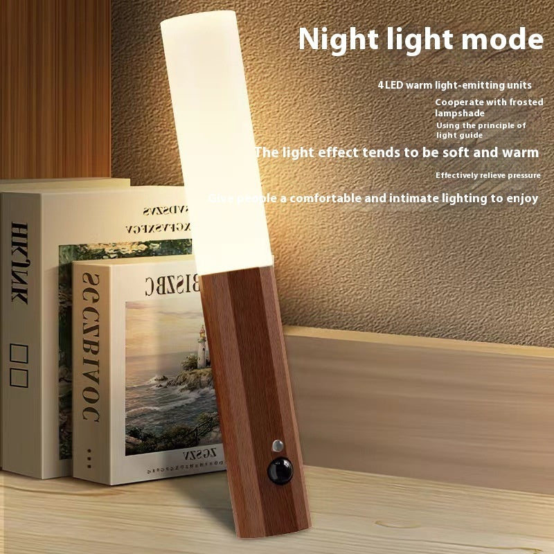 Lampe Murale Intelligente Sans Fil – Lumière Zen en Bois Naturel