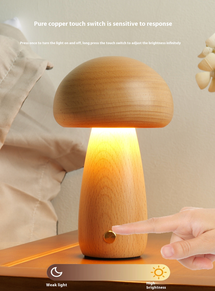Éclat Zen™ – Lampe de table minimaliste en bois naturel