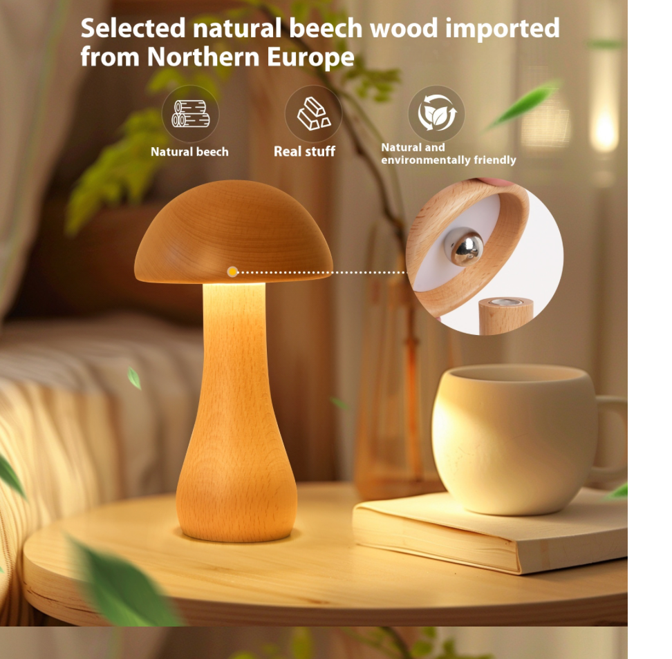 Éclat Zen™ – Lampe de table minimaliste en bois naturel