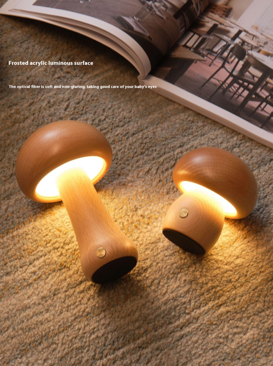 Éclat Zen™ – Lampe de table minimaliste en bois naturel