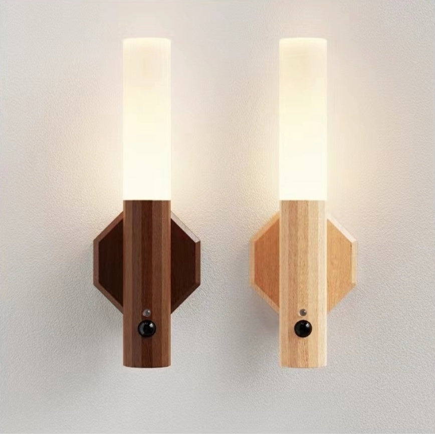 Lampe Murale Intelligente Sans Fil – Lumière Zen en Bois Naturel