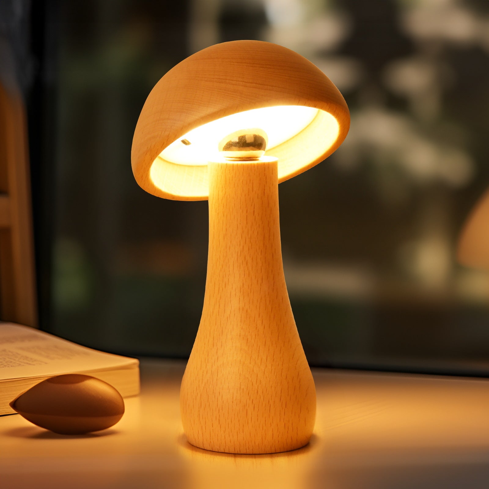Éclat Zen™ – Lampe de table minimaliste en bois naturel