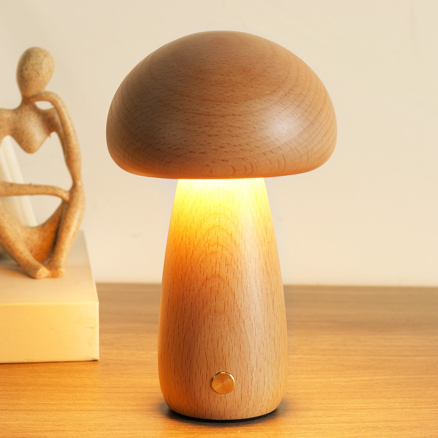 Éclat Zen™ – Lampe de table minimaliste en bois naturel